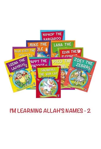 Allah'ın İsimlerini Öğreniyorum 2 - I'm Learning Allah's Names 2 - Set (İngilizce - 10 Kitap)