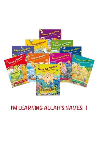 Allah'ın İsimlerini Öğreniyorum 1 - I'm Learning Allah's Names 1 - Set (İngilizce - 10 Kitap)