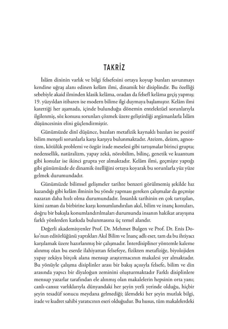 Akıl Bilim Ve İnanç / Günümüz Kelamının Yeni Meseleleri – Sayfa 4