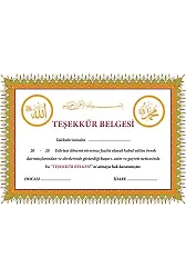 Teşekkür Belgesi