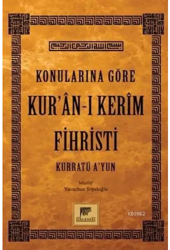 Konularına Göre Kur'an-ı Kerim Fihristi