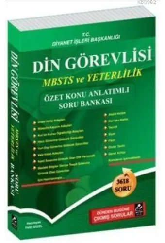 Din Görevlisi MBSTS ve Yeterlilik Özet Konu Anlatımlı Soru Bankası; 3618 Soru, Dünden Bugüne Çıkmış Sorular
