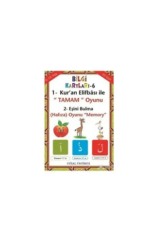 Bilgi Kartları - 6 (4+ Yaş) Elifba Oyunları