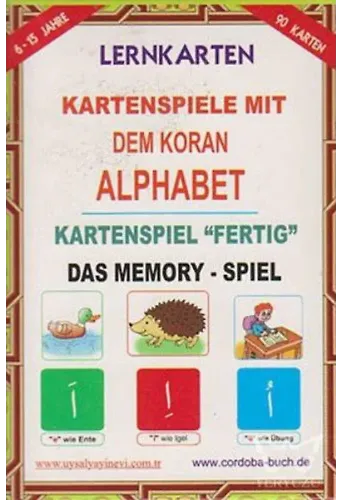Kur'an Harfleri Tamam Oyunu (Almanca) (Kod: 202) Kartenspiele mit dem Koran Alphabet / Lernkarten / 90