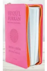 Feyzül Furkan Kuranı Kerim ve Tefsirli Meali; (Cep Boy - Fermuarlı) PEMBE