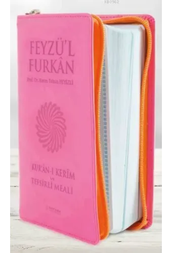 Feyzü'l Furkan Kur'an-ı Kerim ve Tefsirli Meali; (Cep Boy - Fermuarlı) PEMBE