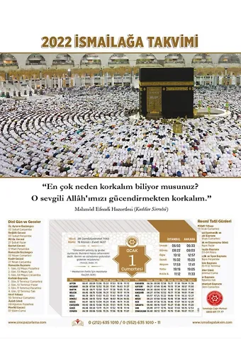 İsmailağa Takvimi 2022