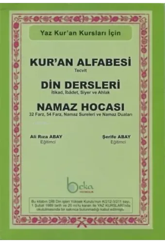 Kur'an Alfabesi Tecvitli, Din Dersleri, Namaz Hocası ( Yeşil Elifba );Yaz Kur'an Kursları İçin
