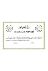 Teşekkür Belgesi