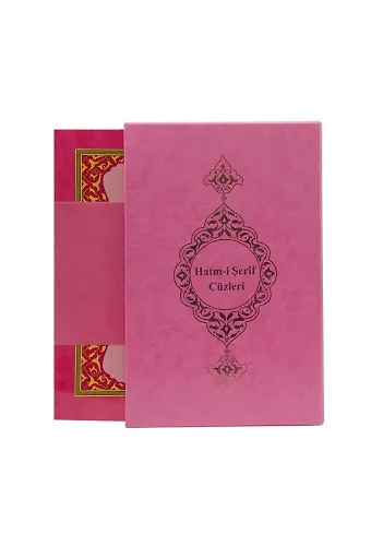 Rahle Boy 30 Cüz Kuranı Kerim (Pembe, Karton Kapak, Kutulu)