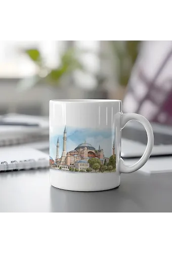 Baskılı Kupa Bardak - Ayasofya Canlı Renk