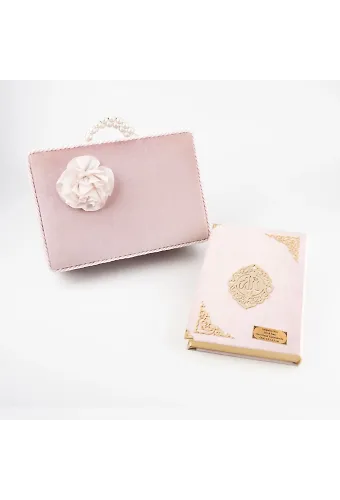 Çeyizlik Kutu Raşel Hediyelik Kuran (Orta Boy, Pembe)