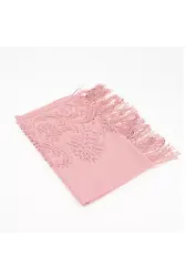 Dantelli Püsküllü Şal (Mevlid Örtüsü, 166x61 cm. Pembe)