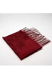 Dantelli Püsküllü Şal (Mevlid Örtüsü, 166x61 cm. Bordo)