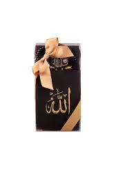 Eşarp + Tesbih + Zikirmatik + Büyük Cep Boy Kuran Hediye Seti (Lafzatullah, Siyah)