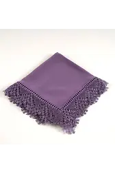 İğne Oyalı Şal (Namaz Örtüsü, 144x68 cm. Lila)