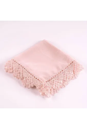 İğne Oyalı Şal (Namaz Örtüsü, 144x68 cm. Pembe)