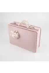 Kadife Sandık Çeyizlik Kuran Kutusu (Pudra Pembe, İçi Boş Kutu)
