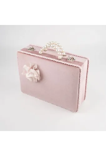 Kadife Sandık Çeyizlik Kuran Kutusu (Pudra Pembe, İçi Boş Kutu)