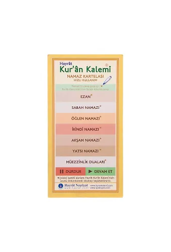Kuran Kalem Kolay Kullanım Kartı ve Namaz Kartelası