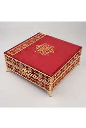 Kuran + Seccade + Tesbih Hediye Seti (Orta Boy, Raşel Kare Kutu, Bordo)
