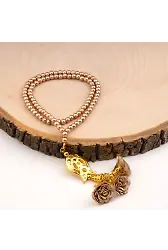 Laleli Güllü Tesbih Gold (99lu - 6mm)