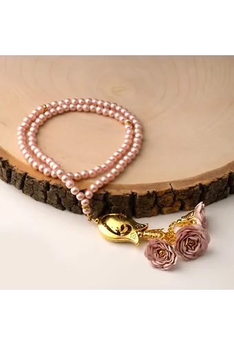 Laleli Güllü Tesbih Pembe (99lu - 6mm)
