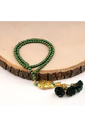 Laleli Güllü Tesbih Yeşil (99lu - 6mm)