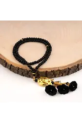 Laleli Güllü Tesbih Siyah (99lu - 6mm)