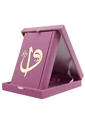 Kadife Kutulu Kuranı Kerim (Hafız Boy, Elif-Vavlı, Pembe)