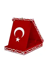 Kadife Kutulu Kuranı Kerim (Orta Boy, Pleksili Desen, Kırmızı)