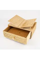 Raşel Kaplama, Çekmeceli Rahleli Kuranı Kerim (Orta Boy, Gold)