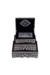 Sandıklı Siyah Kaplama Gümüş Kuranı Kerim (Orta Boy)