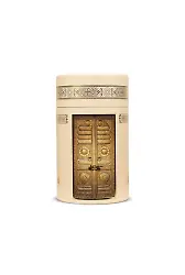 Seccade + Tesbih + Esans Hediye Seti (Kabe Desen, Gold)