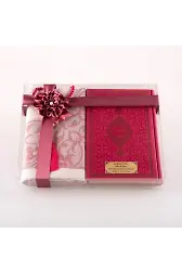 Seccade + Tesbih + Kuran Hediye Seti (Çanta Boy, Fuşya Pembe)
