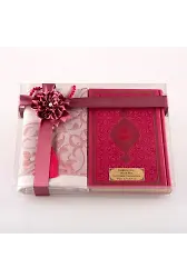 Seccade + Tesbih + Kuran Hediye Seti (Hafız Boy, Fuşya Pembe)