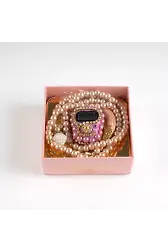 Taşlı Zikirmatik Tesbih Hediye Seti (Pembe)