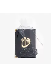 Gül Kokulu Tesbih + Yasin Hediye Seti (Çanta Boy, Tül Keseli, Siyah)