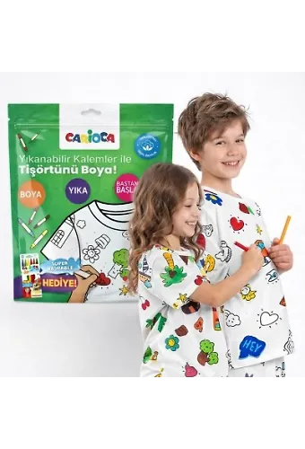 Carioca Boyanabilir Tişört 7-8 Yaş Kalem Hediyeli