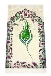 Çocuk Seccadesi Lale Desenli Yeşil