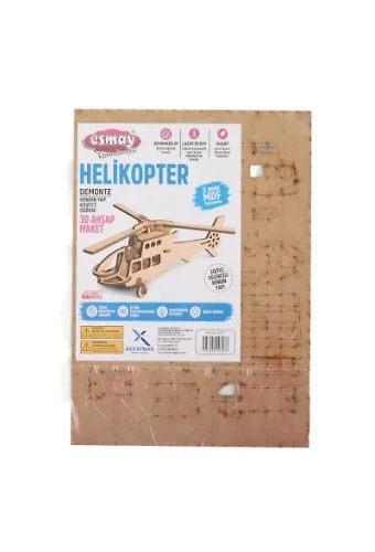 Esmay Ahşap Maketim 3d Helikopter Demonte