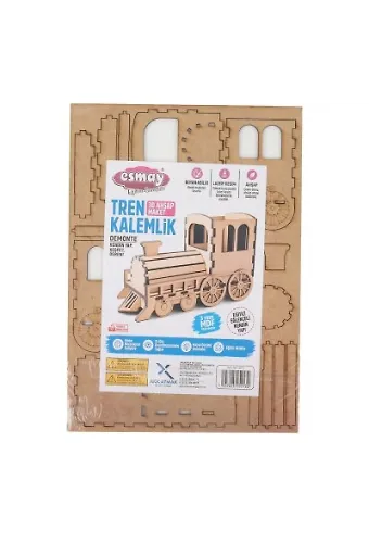Esmay Ahşap Maketim 3d Tren Kalemlik 52132 Demonte