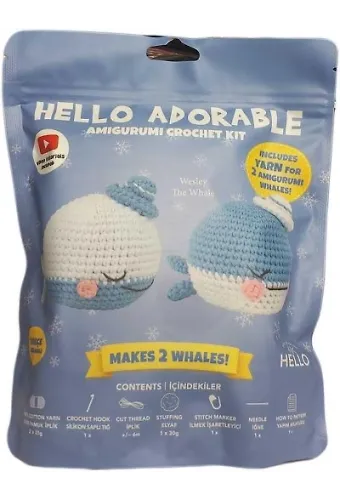 H.crafts Adorable Amigurumi Kit- Wesley The Whale
