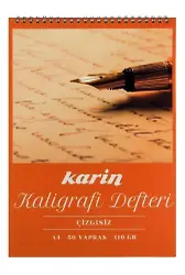 Karin Kaligrafi Defteri Çizgisiz A4 110 Gr 50 Yaprak