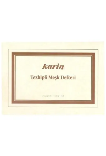 Karin Tezhipli Meşk Defteri No 2 A4 150 Gr 25 Yaprak