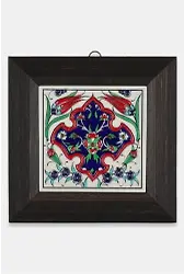 Kütahya Çini 10*10 Dç015 Lale Penç Hatayi Deseni Kırmızı Zemin
