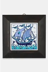 Kütahya Çini 10*10 Dç119 Kalyon Mavi Beyaz