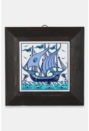Kütahya Çini 10*10 Dç119 Kalyon Mavi Beyaz