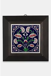 Kütahya Çini 10*10 Dç120 Hançer Yaprak Deseni Kobalt Zemin