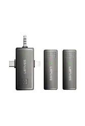 Lenyes Lm202 3in1 Type C & Lightning&3,5mm Portlu Kablosuz Yaka Mikrofonu